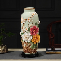 Jingdezhen new Chinese ceramic flower arrangement vase handmade porcelain living room TV cabinet porch home decoration ornaments