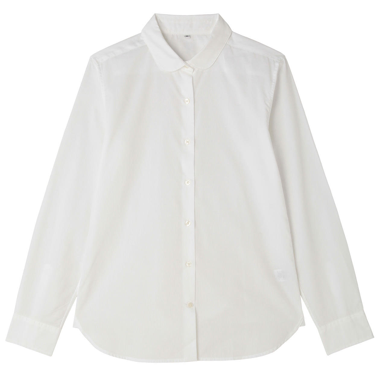 无印良品 MUJI 女式 棉平纹圆领衬衫