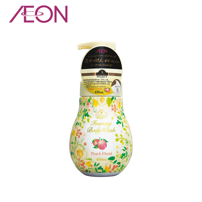 【包邮】日本TOPVALU SELECT 泡沫沐浴乳 沐浴露 桃花香450ml