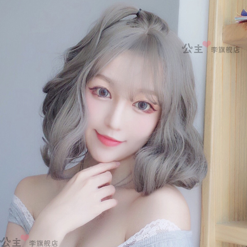 假发女长卷发梨花头蓬松中分水波卷假发空气薄刘海逼真韩国新发型