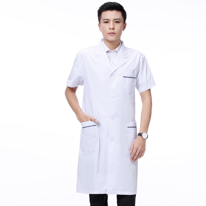 Quần áo làm việc trắng Big Long Sleeve Doctor Nam Doctor Cao đẳng Y tá Experimental Quần áo Hóa học ngắn tay trắng Coat bác sĩ