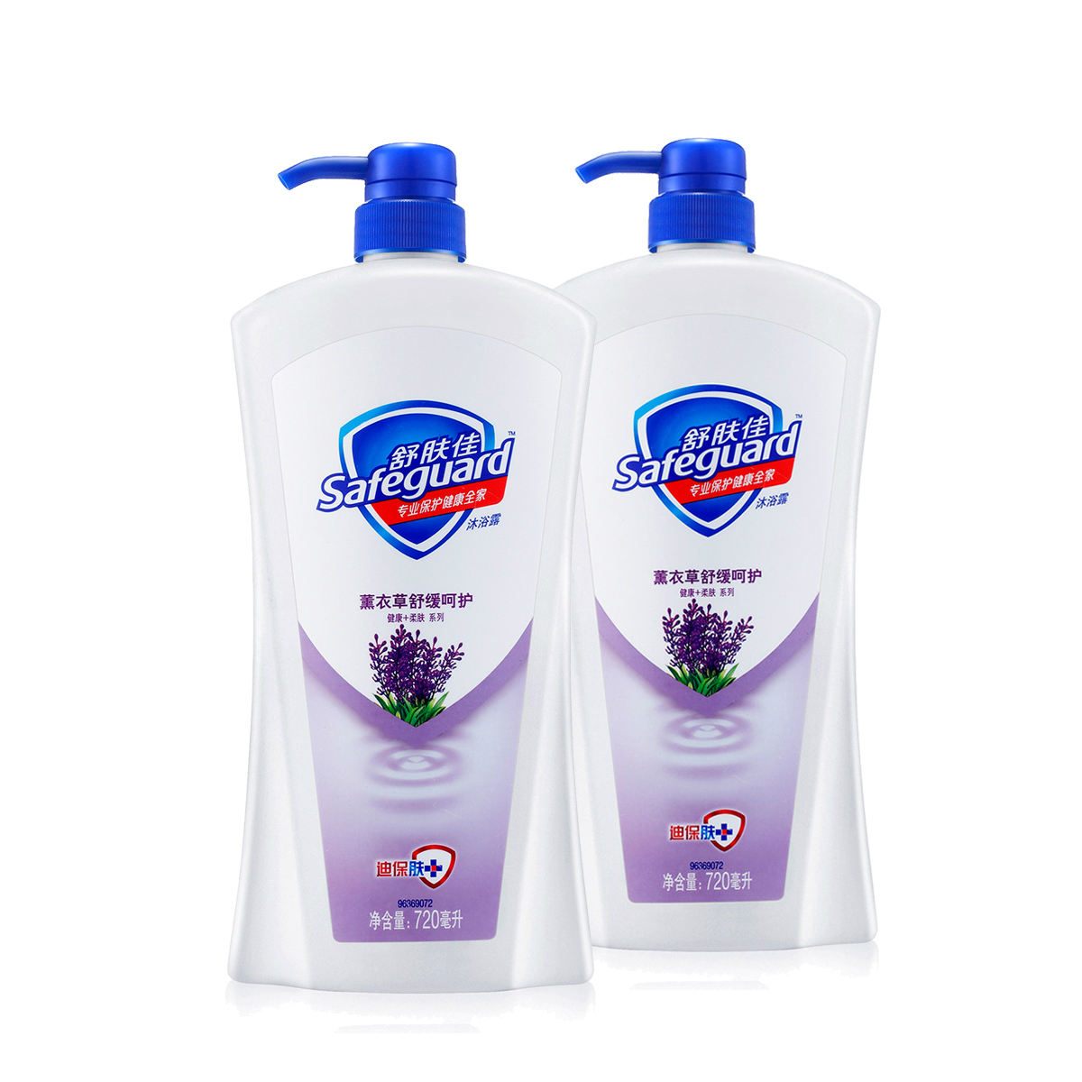 舒肤佳薰衣草舒缓呵护沐浴露720ml*2 身心舒缓 肌肤放松
