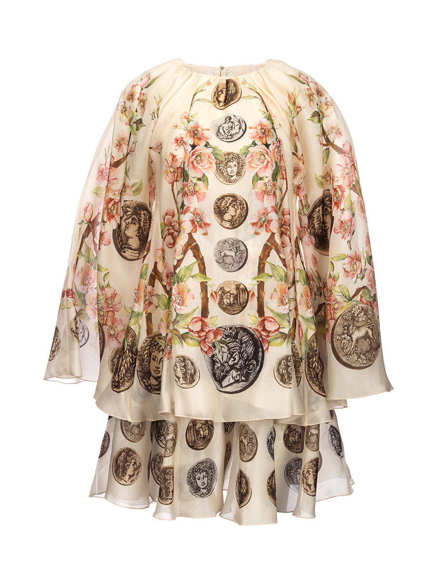 Dolce&Gabbana 彩色钱币繁花双层连衣裙