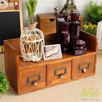 zakka grocery partition wall wall with pattern three-pump solid wood do old cabinet creative home accessories crafts