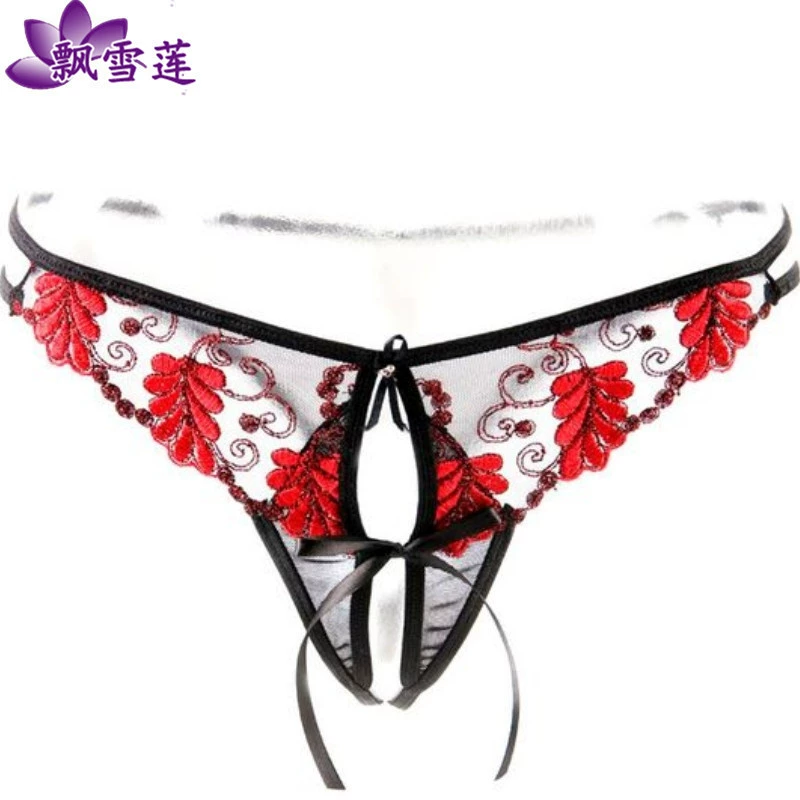 Đồ lót sexy của phụ nữ nóng siêu hiển thị đam mê cám dỗ Thông trong suốt ren quần rỗng Xia Wuhen mỏng tam giác - G-string