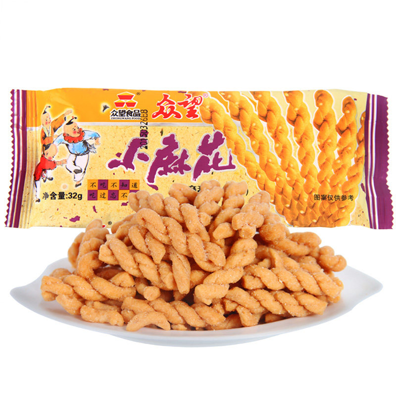 【天猫超市】众望小麻花芝麻甜味32g/袋 麻花 糕点 小零食