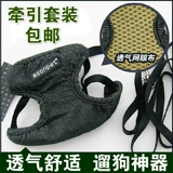 Джинсовые подтяжки с поводком, дышащий чокер, барсетка