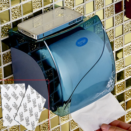 Non-drilling bathroom tissue holder Adhesive powder room bathroom waterproof toilet toilet paper box Plastic roll toilet paper tissue box holder