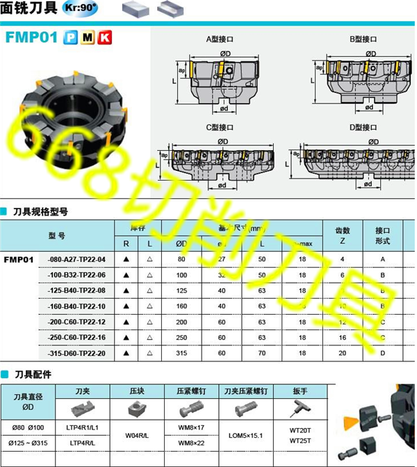 Zhuzhou cutter plate FMP01-200-C60-TP22-12 W04R WM8 * 22 LOM5 * 15 1 WT25T