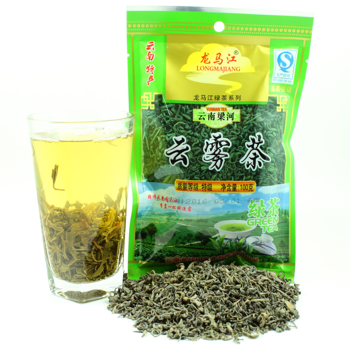 Yunnan Lianghe specialty production Longma River Yun Yun Yun Yun Yun Yun Yun Yun Yu 100 grams of green green tea