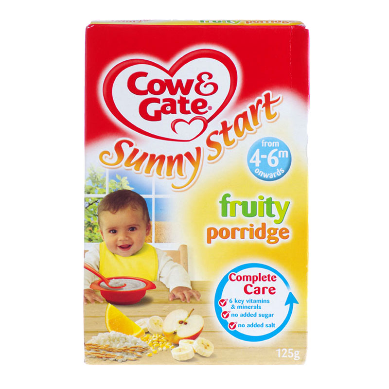 英国牛栏辅食Cow＆Gate婴儿米粉宝宝米糊4-6个月125g果味