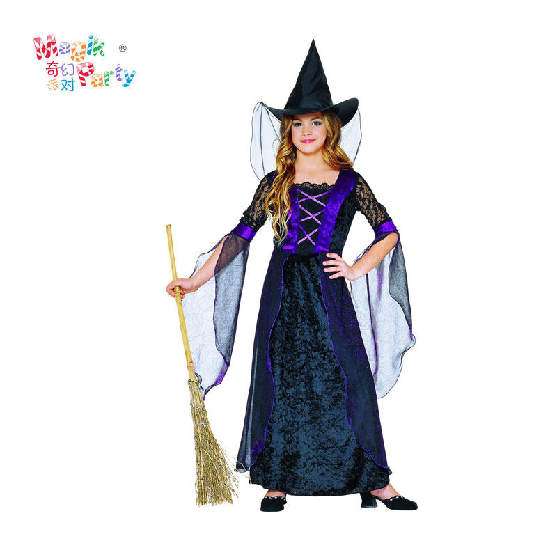 Halloween children's show costume Cosplay show dress big girl wizard witch witch princess dress