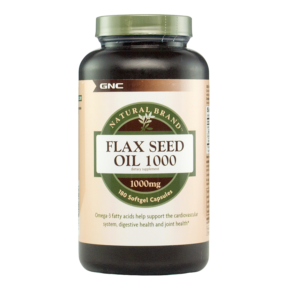 美国直邮 GNC Flax Oil亚麻籽油1000mg*180粒 不饱和脂肪酸亚麻酸