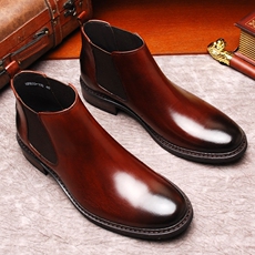 Полуботинки 秋冬新款男士靴子圆头套筒商务高帮男鞋切尔西靴真皮马丁靴男短靴 OTHER 833/103