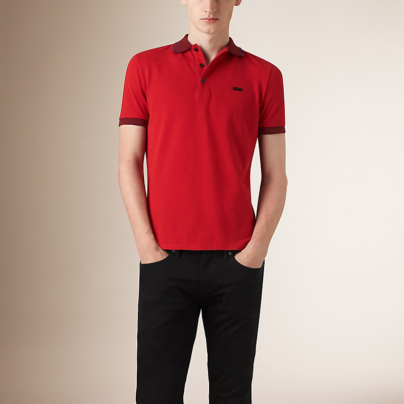 BURBERRY/博柏利对比镶边装饰 Polo 衫 39590831