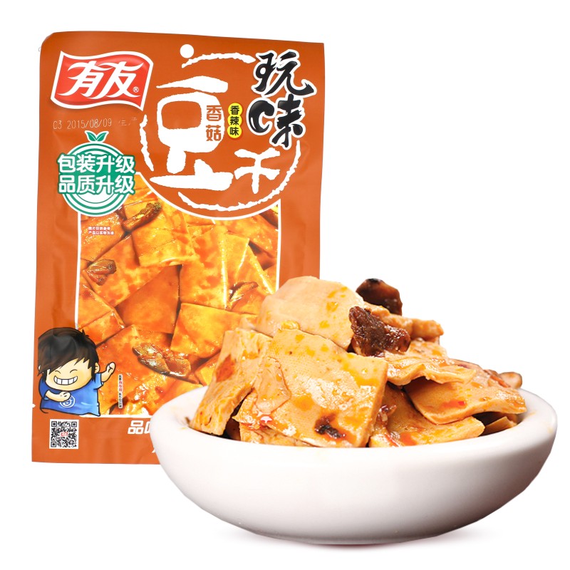 【天猫超市】有友 香菇豆干 香辣味100g/袋重庆特产 豆腐干零食○