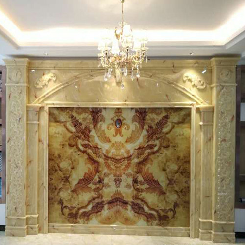 Custom artificial jade Roman columns background wall All-over jade integral European style Villa Roman columns