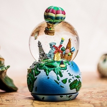 Music Box Music Box Crystal Ball Birthday Gift Girls Spin Around the World Children Spin Creative jarll