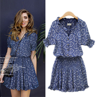 SUMMER WOMEN SHORT SLEEVE V NECK BEACH DRESS SEXY DRESSES