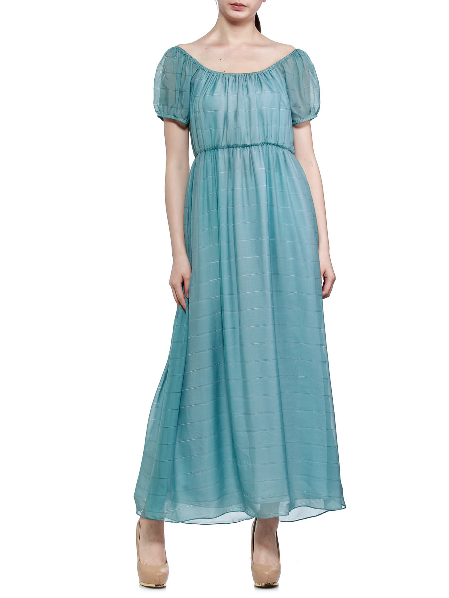 THEOPHILE 蓝色复古飘逸连衣裙