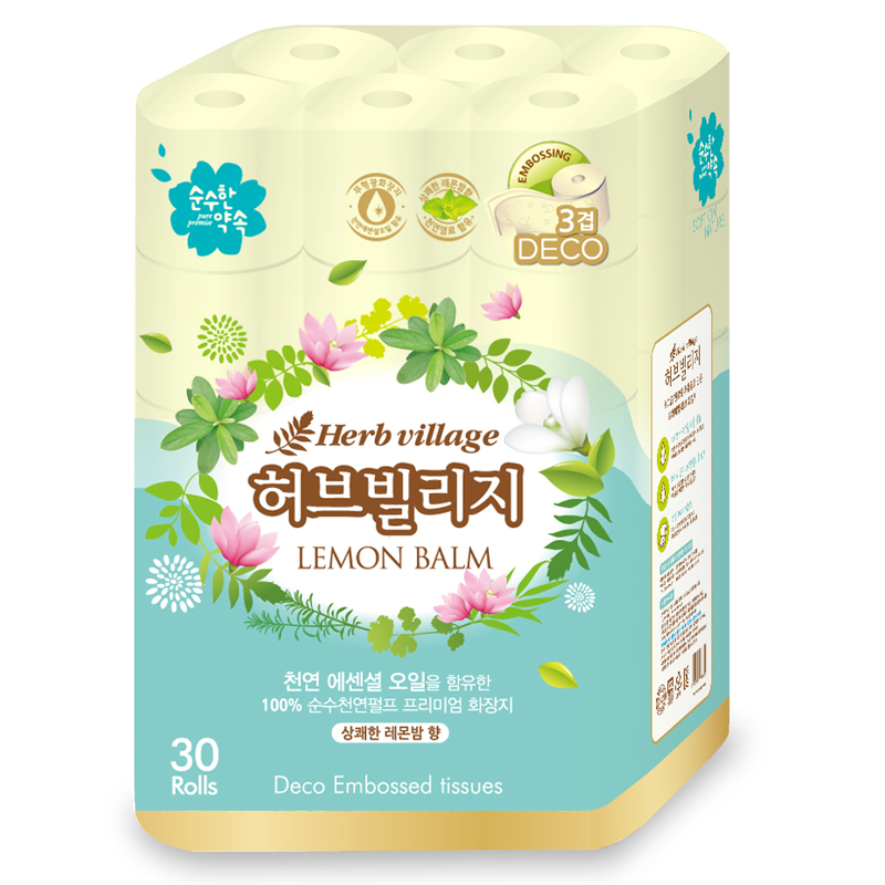 韩国原装进口木之惠卫生纸卷纸原生木浆30米30卷家用印花手纸包邮
