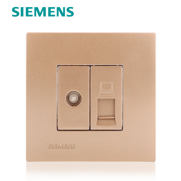 Siemens switch switch panel Siemens switch socket Lingzhi series Champagne gold TV computer socket