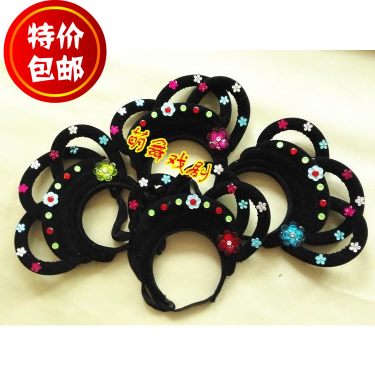 Theatrical headdress, wig, opera Huadan headgear, ancient lady hair accessories, film and television photo studio, costume, fairy performance supplies