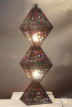 Large European colored bead wind lamp floor lamp hand-made Gem electric style candle holder