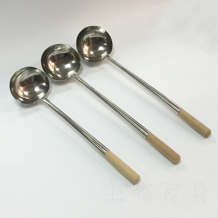 Stainless steel Hong Kong-style hand-beaten stir-fry spoon vegetable spoon hand spoon soup spoon spoon restaurant chef special fried shell su shell