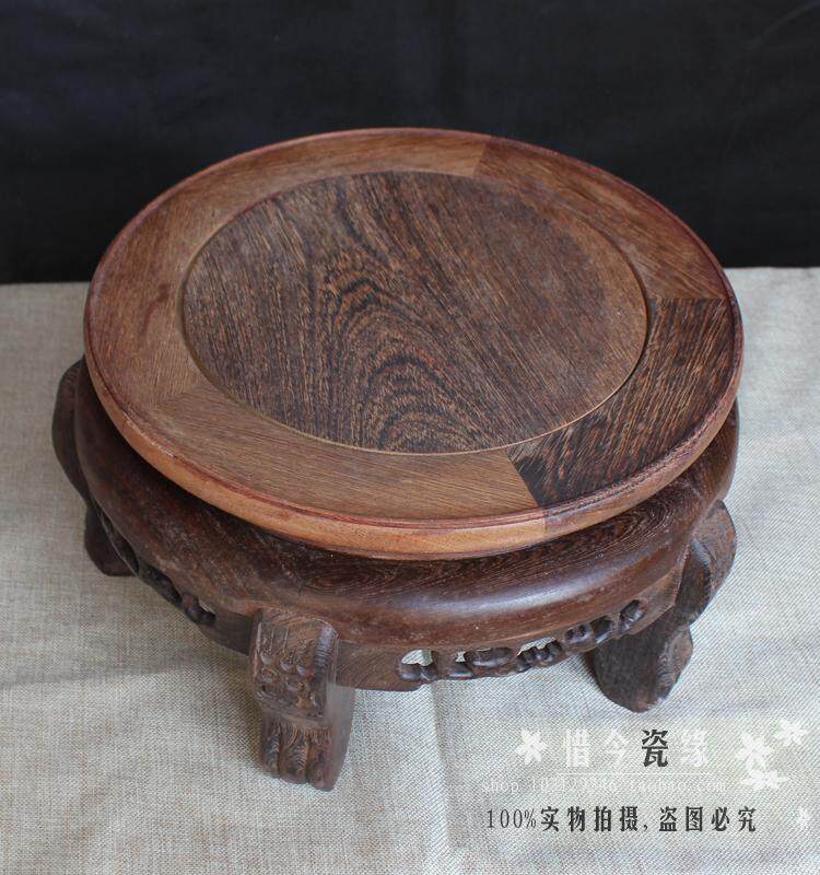 Fish Tank Base Solid Wood Round Base Chicken Wings Wood Solid Wood Base