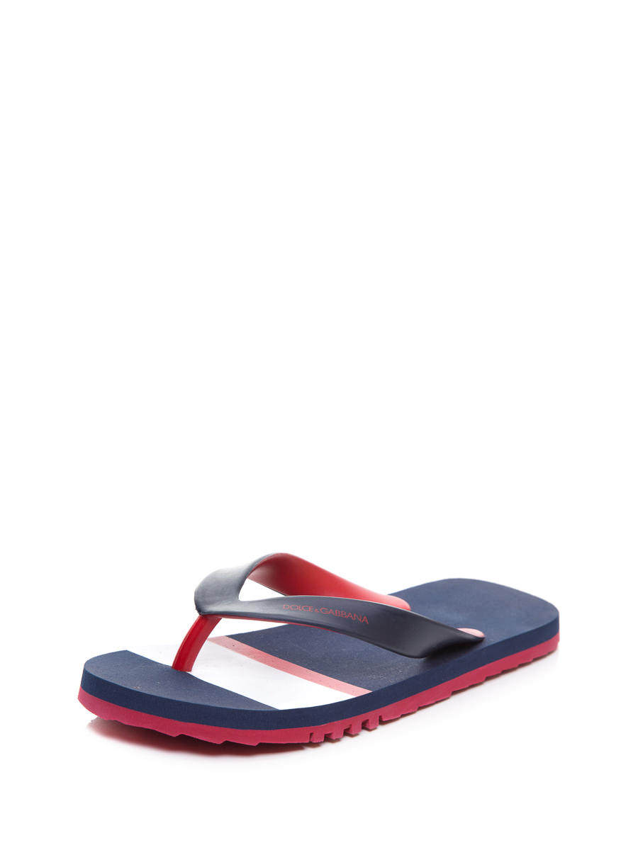 Dolce&Gabbana 深蓝拼红色大童人字拖