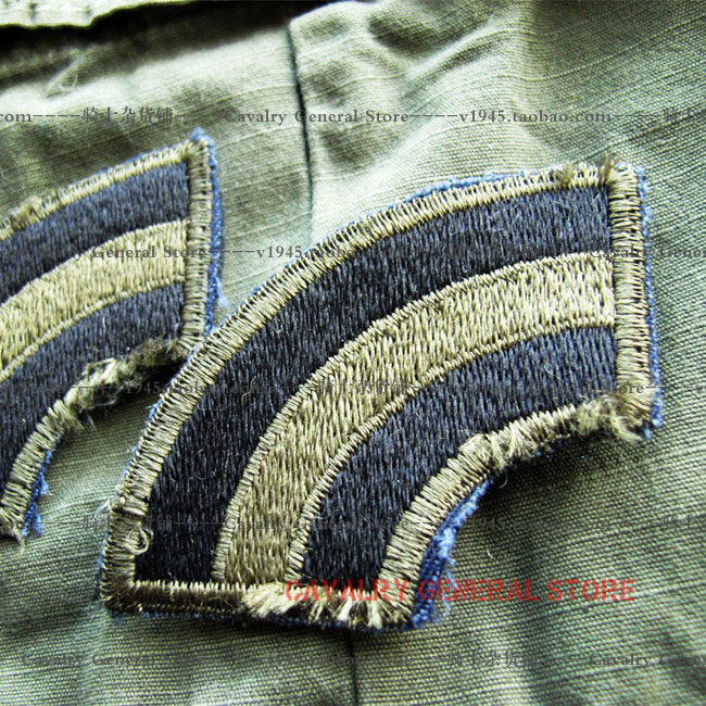 Cold War US public issue original Lu Jun 42nd Infantry Division cut edge armband OG107M65BDUTCU with chapter