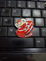 2006 Turin Winter Olympics badge Russian NOC sponsor BOSCO badge Mascot ski badge