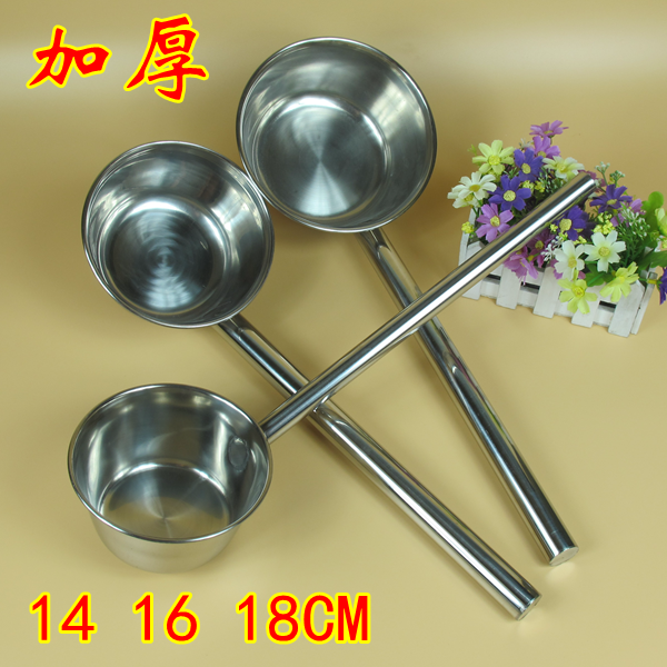 Thickened Stainless Steel Long Handle Long Handle Stainless Steel Water Spoon Harbor Type Water Spoons Water Scoop Stainless Steel Wailer-Taobao