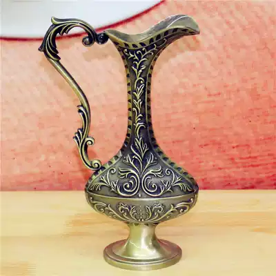 Pakistani traditional handicraft bronze 10 inch ethnic flat pot home decoration gift BT132