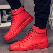 Giày nam mùa thu cao, giày thể thao Giày Hàn Quốc phiên bản đường phố nhảy đôi giày đỏ Giày nam hoang dã Giày thủy triều Hồng Kông