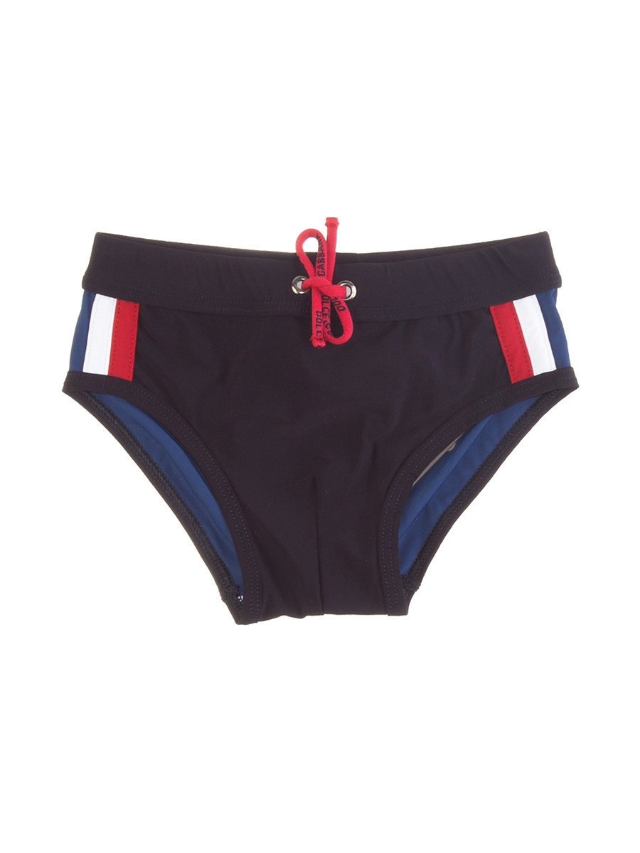 Dolce&Gabbana 黑拼蓝系带三角内裤