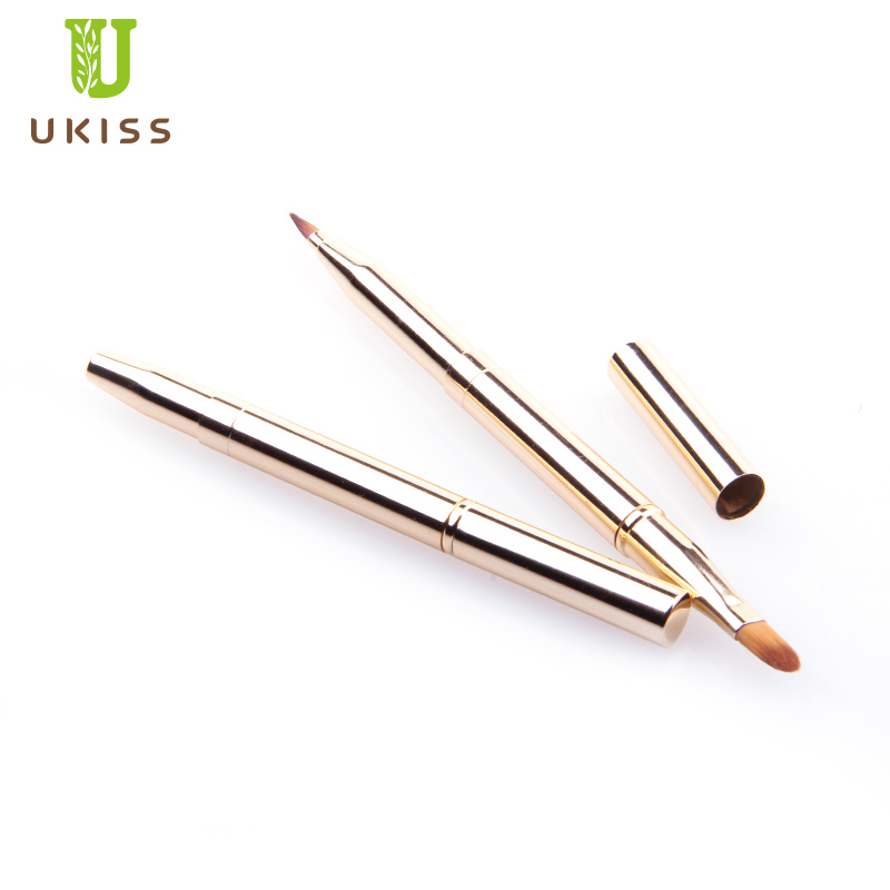 UKISS悠珂思双头唇刷带盖伸缩便携高档纤维毛专业化妆工具包邮