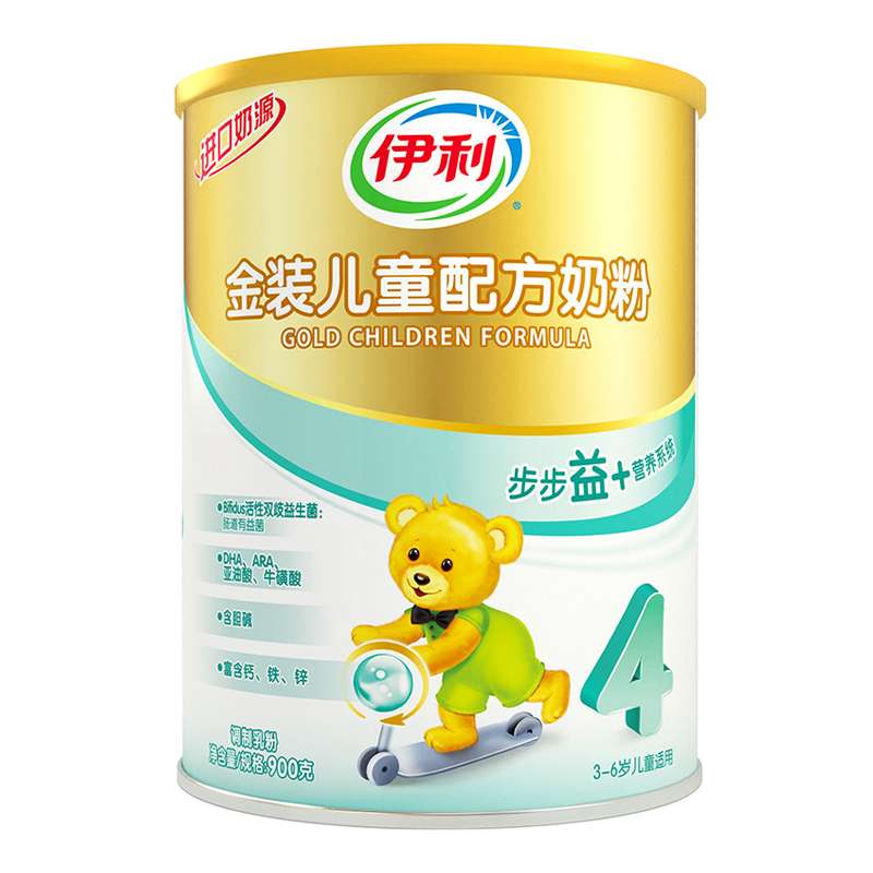 【苏宁易购】伊利 金装儿童配方奶粉 4段900g罐装*1 适合3-6岁