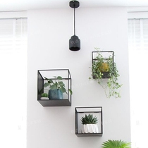 Creative Loft Iron Art Wall Shelf American Industrial Wind Display Decorative Shelf Storage Containing Shelf Flower Shelf