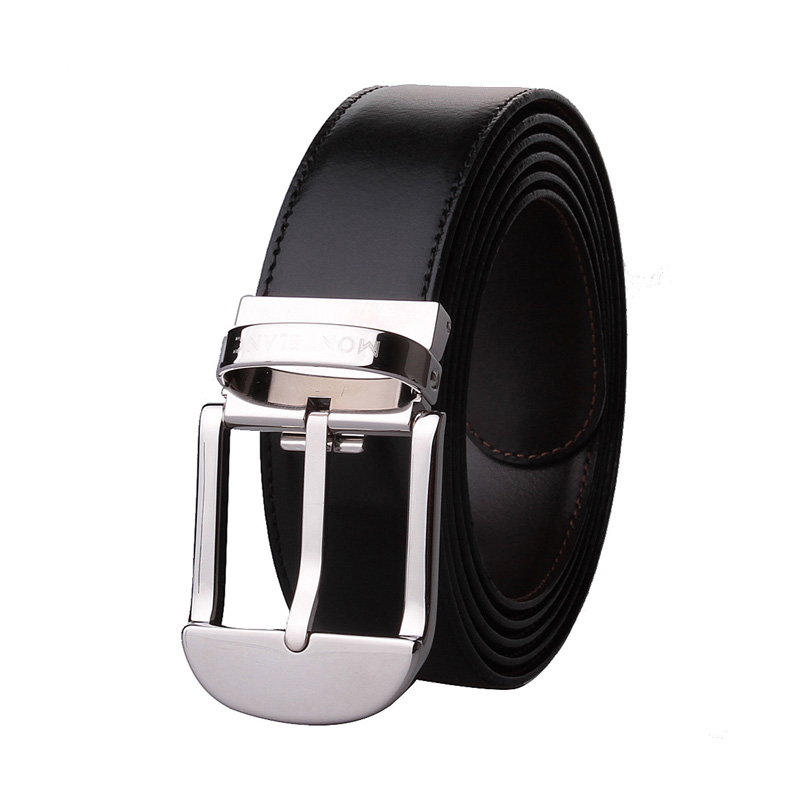 MONTBLANC 万宝龙 男士牛皮镀钯针扣双面加长腰带  101909