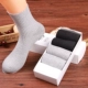 Vớ cotton nam mùa thu và mùa đông dày trong kinh doanh ống khử mùi trắng đen vớ nam thể thao vớ bốn mùa