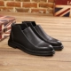Giày cao cổ nam hàn quốc Giày cao cổ nam retro ủng thủy triều nhọn giày boot nam da bò Giày ống