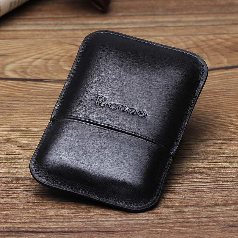 R Cose Men Business Business Card Bag Genuine Leather Card Baotou Layer Bull Leather Name Sheet Clip Female Style sleeve