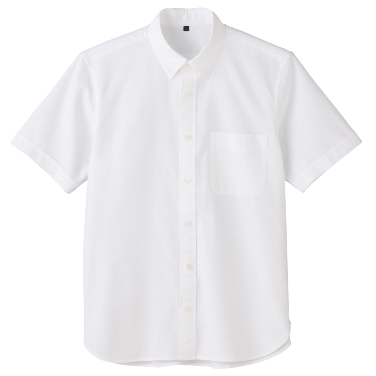 无印良品MUJI 男式 牛津棉布纽扣领短袖衬衫