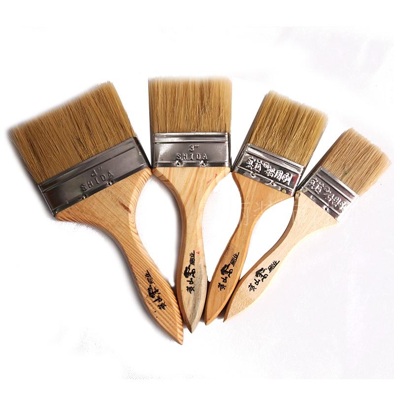 Physical store spot operation Shida Huangshan marine brush high-grade pig hair brush paint brush 3 inches 4 inches