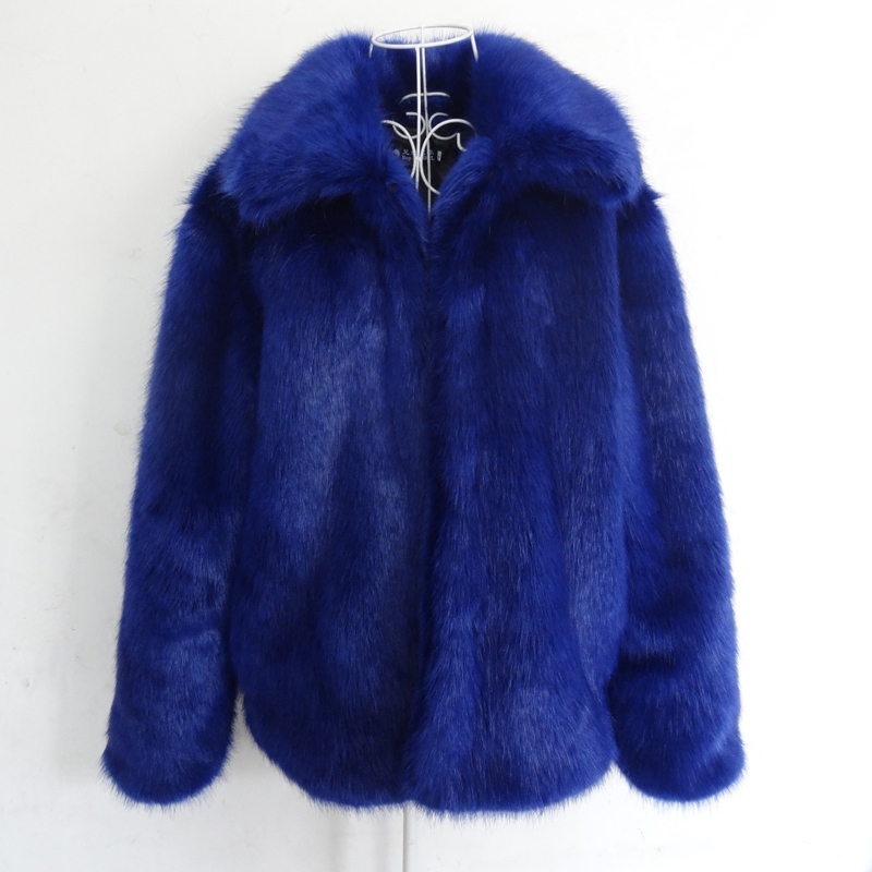 Men's Fur Coat, Faux Fox Fur Coat, Fashionable Casual Men's Clothing, European and American Large Size, Lapel Short Style, Winter Warmth