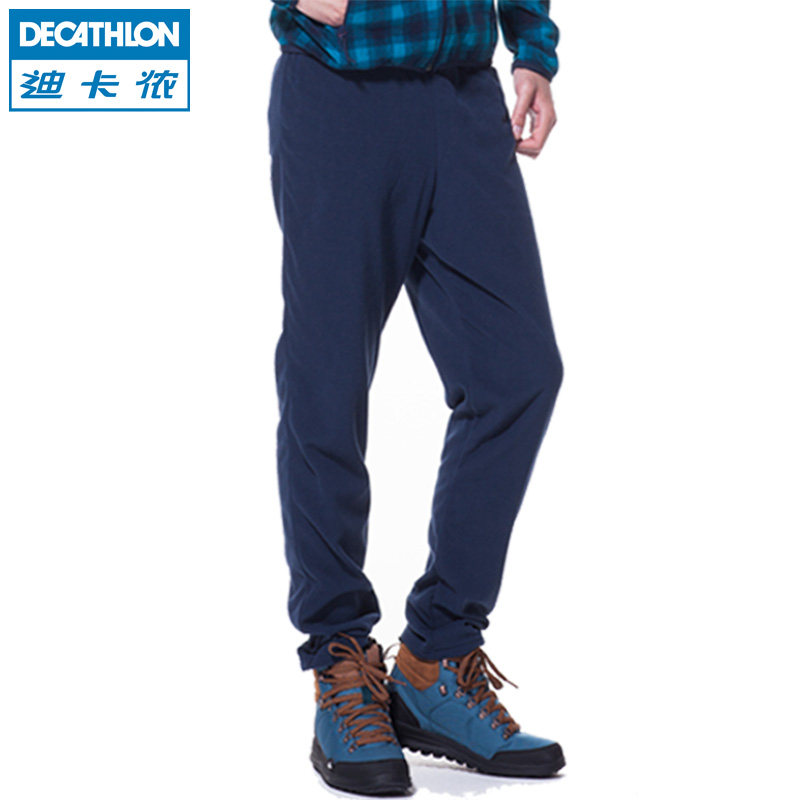 迪卡侬 户外抓绒裤 男秋冬保暖加厚加绒修身 冲锋裤内胆 QUECHUA