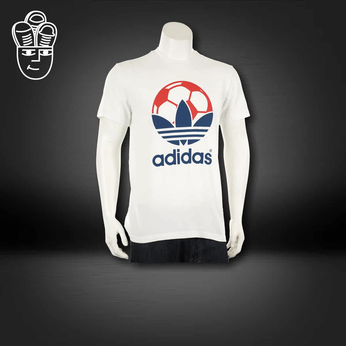 阿迪达斯Adidas Country三叶草男子运动短袖 足球主题T恤