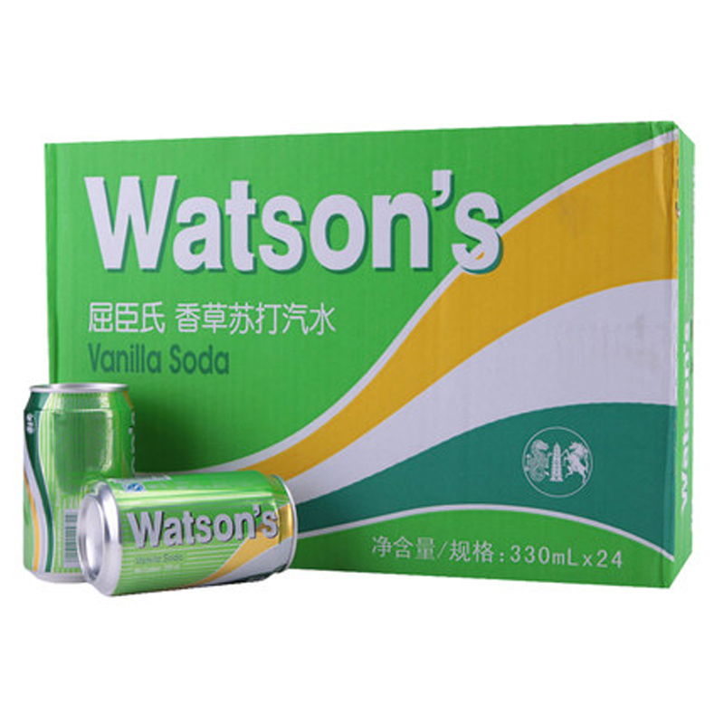 【天猫超市】Watsons/屈臣氏 云呢拿香草苏打水 330ml*24/箱